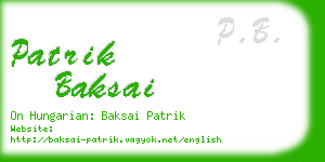 patrik baksai business card